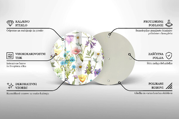 Glas Ceranfeldabdeckung Blumenillustration
