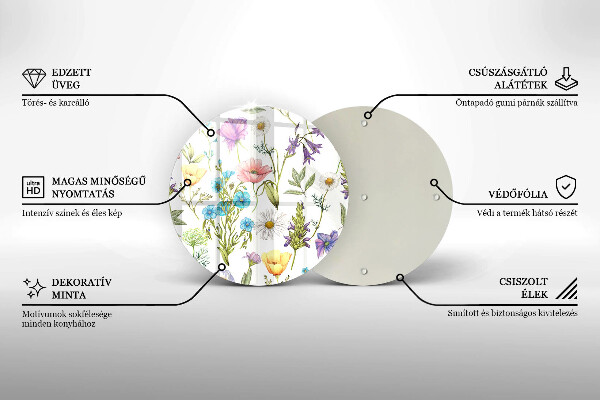 Glas Ceranfeldabdeckung Blumenillustration