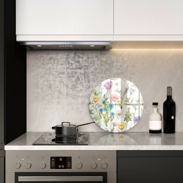 Glas Ceranfeldabdeckung Blumenillustration