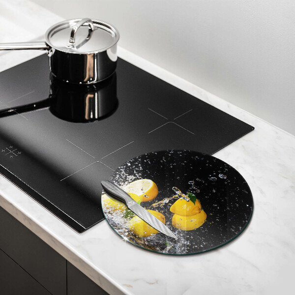 Glas Herdabdeckplatte Saftige Zitronenfrucht