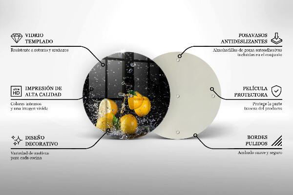 Glas Herdabdeckplatte Saftige Zitronenfrucht