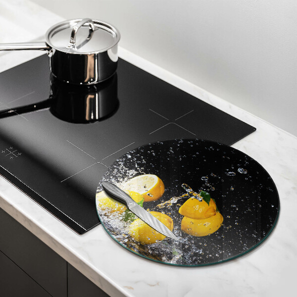 Glas Herdabdeckplatte Saftige Zitronenfrucht