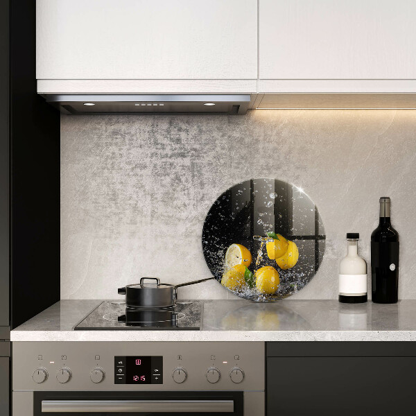 Glas Herdabdeckplatte Saftige Zitronenfrucht