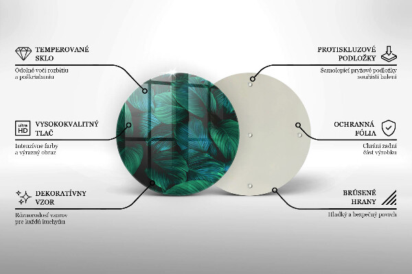 Glas Ceranfeldabdeckung Spritzschutz Dschungelblätter