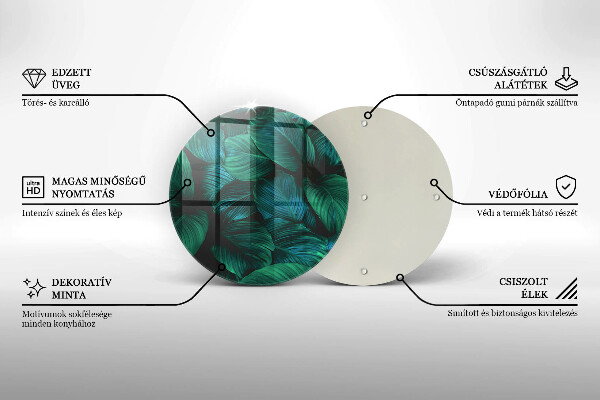 Glas Ceranfeldabdeckung Spritzschutz Dschungelblätter
