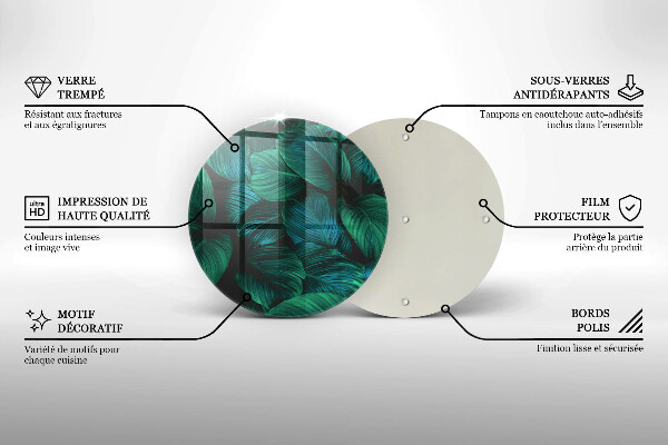 Glas Ceranfeldabdeckung Spritzschutz Dschungelblätter