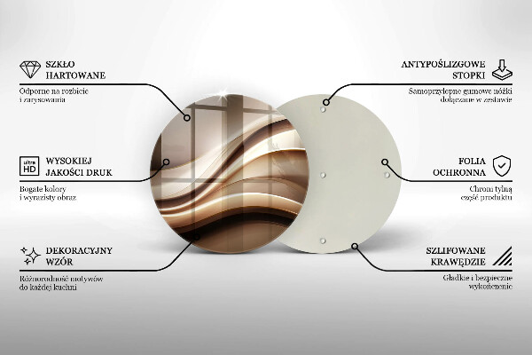 Glas Herdabdeckplatte Abstraktion sanfte Linien
