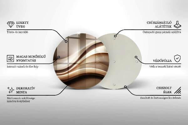 Glas Herdabdeckplatte Abstraktion sanfte Linien