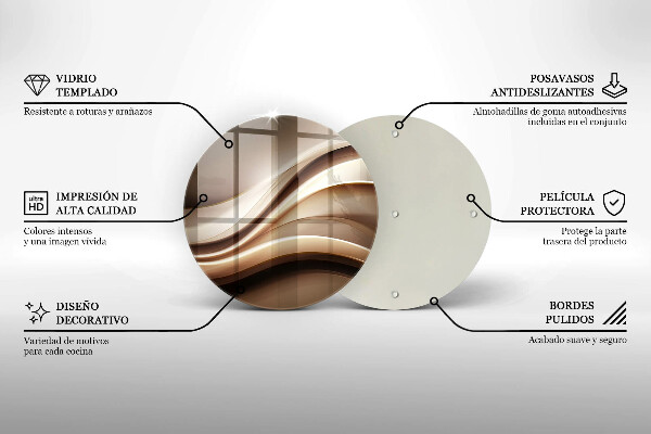 Glas Herdabdeckplatte Abstraktion sanfte Linien