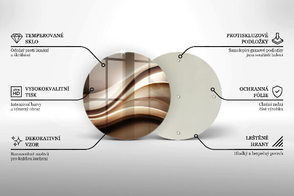 Glas Herdabdeckplatte Abstraktion sanfte Linien