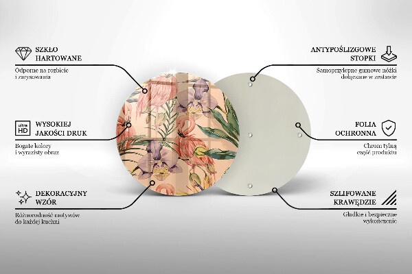 Glas Herdabdeckplatte Flamingos-Illustration