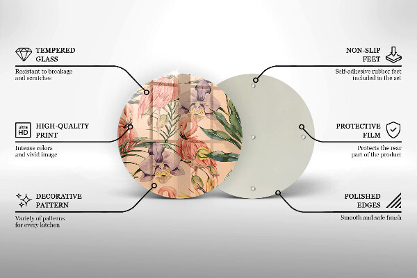 Glas Herdabdeckplatte Flamingos-Illustration