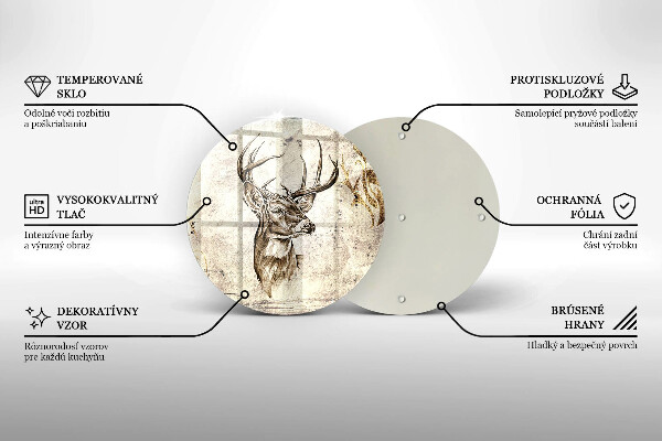 Glas Herdabdeckplatte Hirsch-Tierillustration