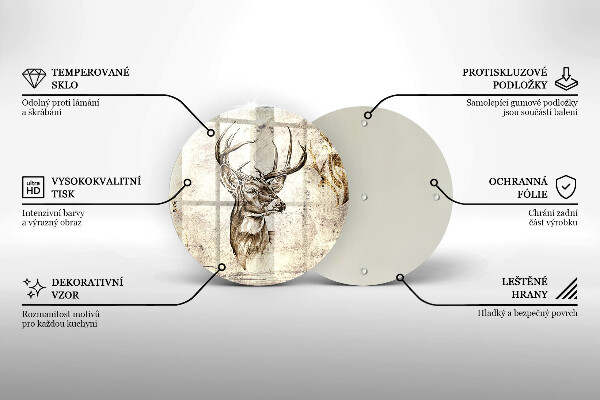 Glas Herdabdeckplatte Hirsch-Tierillustration