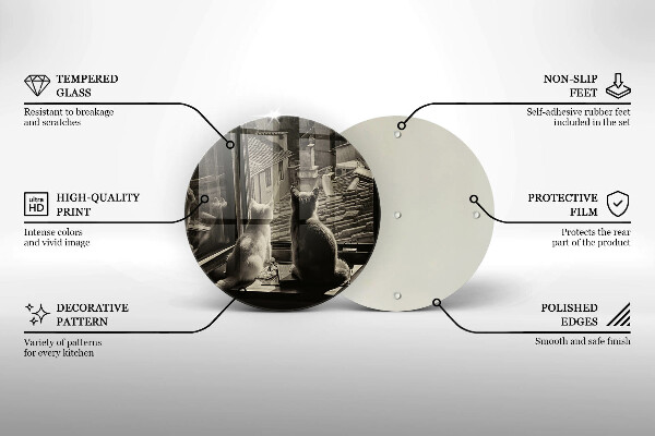 Glas Herdabdeckplatte Katzenstadt und Fenster