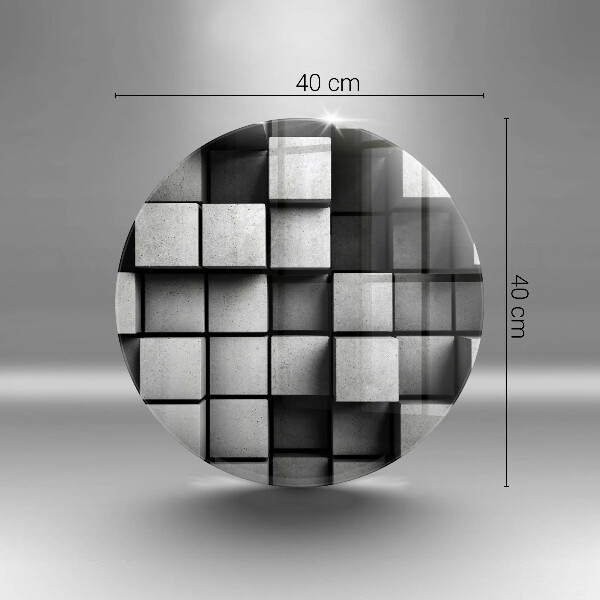 Glas Herdabdeckplatte Abstrakte 3D-Quadrate
