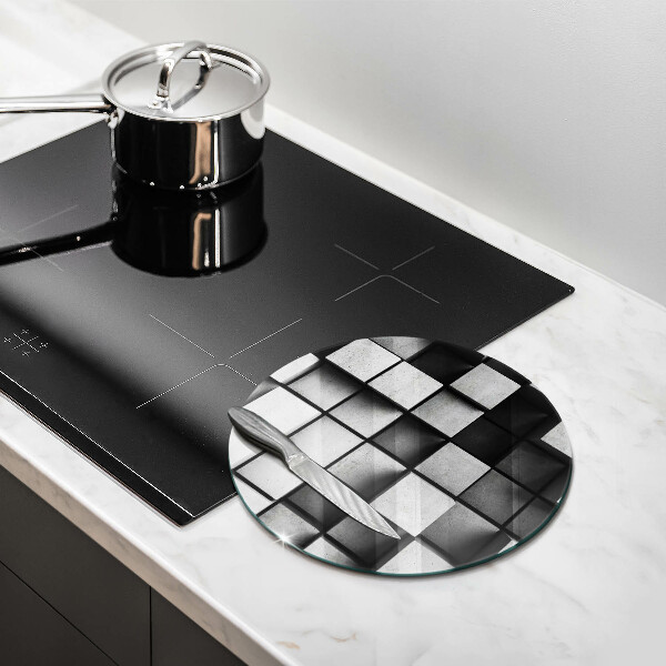 Glas Herdabdeckplatte Abstrakte 3D-Quadrate