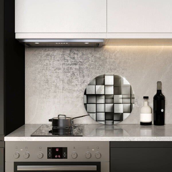 Glas Herdabdeckplatte Abstrakte 3D-Quadrate