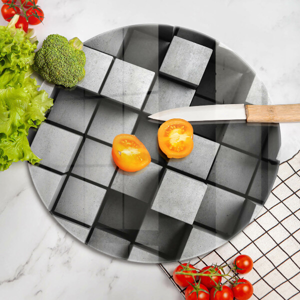 Glas Herdabdeckplatte Abstrakte 3D-Quadrate