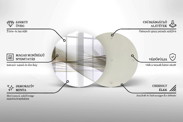 Glas Herdabdeckplatte Abstraktes Liniendesign