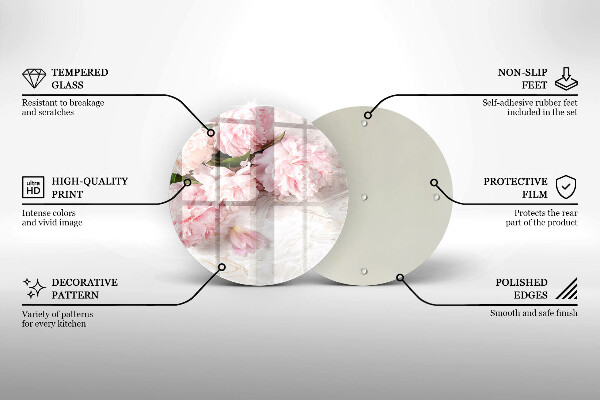 Glas Herdabdeckplatte Zarte Rosenblüten