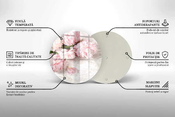 Glas Herdabdeckplatte Zarte Rosenblüten