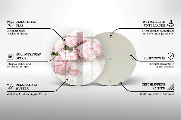 Glas Herdabdeckplatte Zarte Rosenblüten