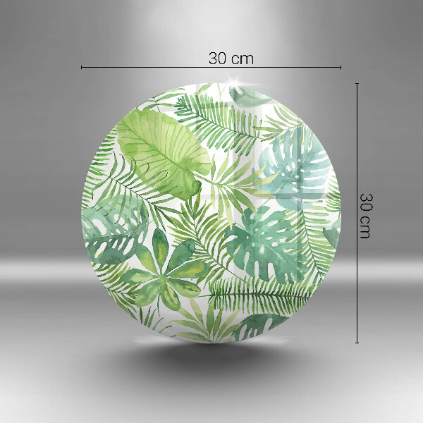 Glas Ceranfeldabdeckung Aquarell-Boho-Blätter