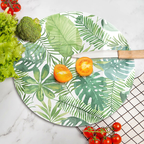 Glas Ceranfeldabdeckung Aquarell-Boho-Blätter