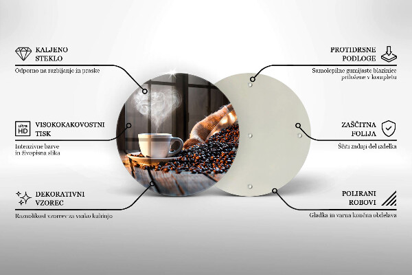 Glas Ceranfeldabdeckung Kaffeetasse und Herz