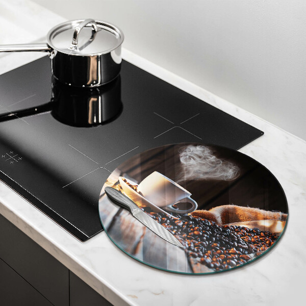 Glas Ceranfeldabdeckung Kaffeetasse und Herz