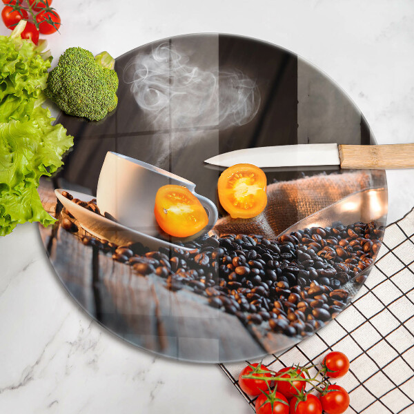 Glas Ceranfeldabdeckung Kaffeetasse und Herz