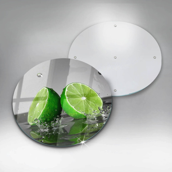 Glas Ceranfeldabdeckung Saftige Limetten und Wasser