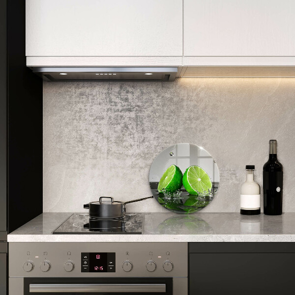 Glas Ceranfeldabdeckung Saftige Limetten und Wasser