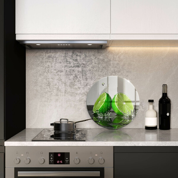 Glas Ceranfeldabdeckung Saftige Limetten und Wasser