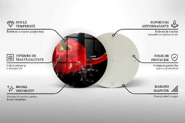 Glas Herdabdeckplatte Rote Paprika in Wasser