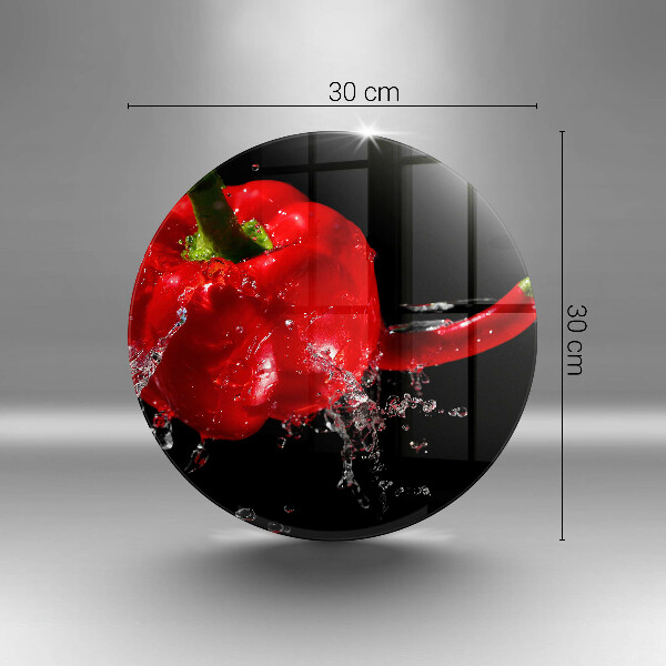 Glas Herdabdeckplatte Rote Paprika in Wasser