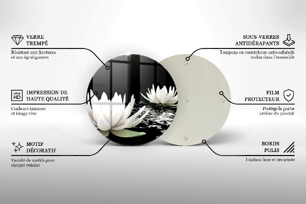 Glas Herdabdeckplatte Weiße Lilien auf dem Wasser