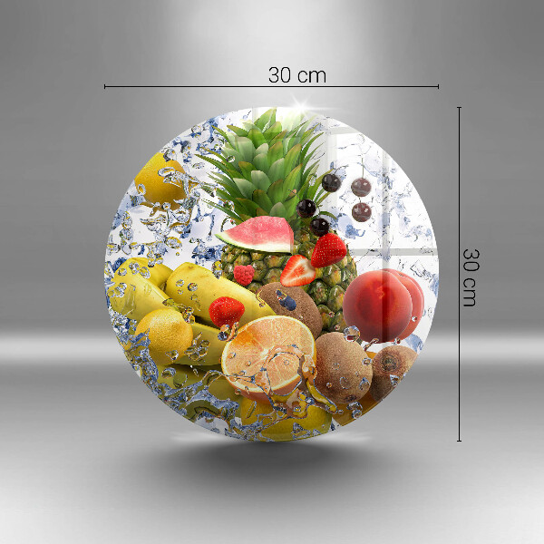 Glas Herdabdeckplatte Saftige Früchte und Wasser