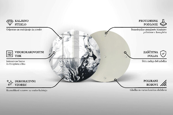 Glas Ceranfeldabdeckung Tintenabstraktion