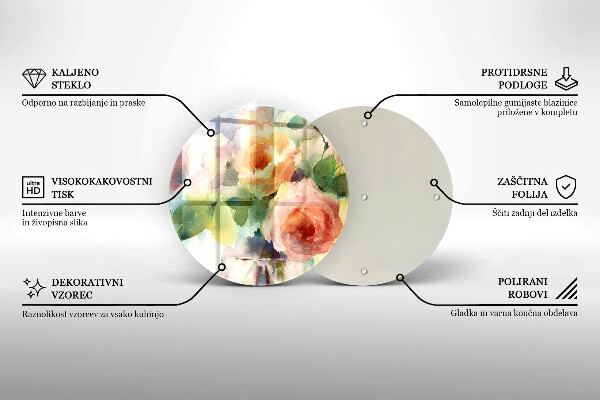 Glas Ceranfeldabdeckung Bemalte Blumen