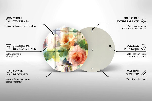 Glas Ceranfeldabdeckung Bemalte Blumen