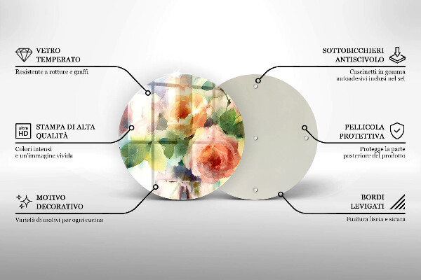 Glas Ceranfeldabdeckung Bemalte Blumen