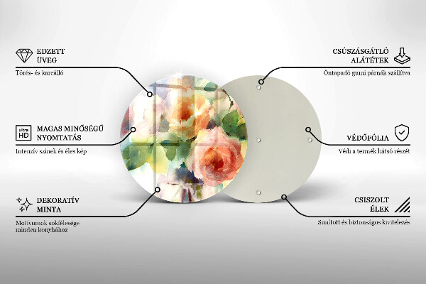 Glas Ceranfeldabdeckung Bemalte Blumen