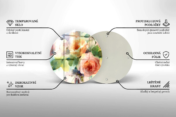 Glas Ceranfeldabdeckung Bemalte Blumen