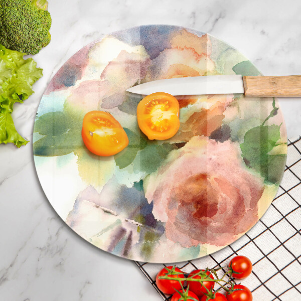 Glas Ceranfeldabdeckung Bemalte Blumen