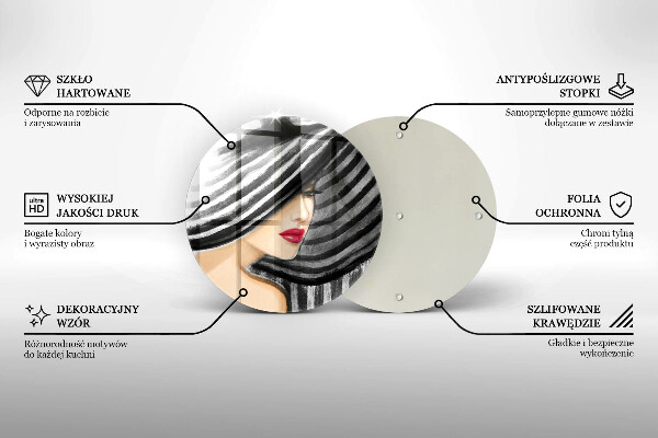 Glas Ceranfeldabdeckung Frau mit Hut