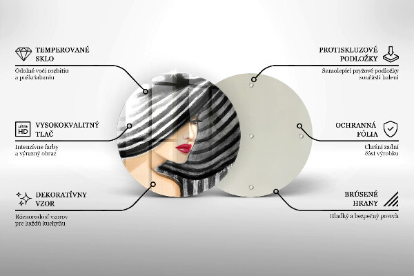 Glas Ceranfeldabdeckung Frau mit Hut