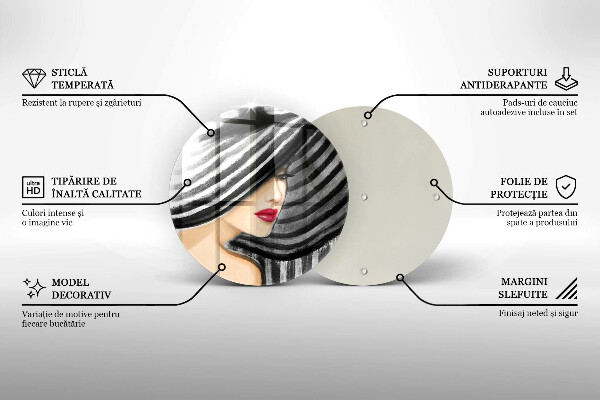 Glas Ceranfeldabdeckung Frau mit Hut