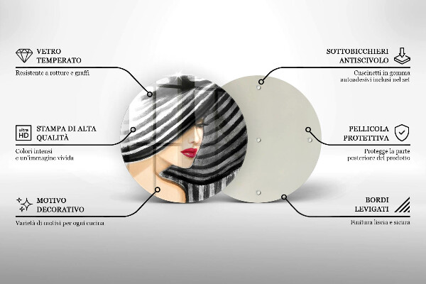 Glas Ceranfeldabdeckung Frau mit Hut